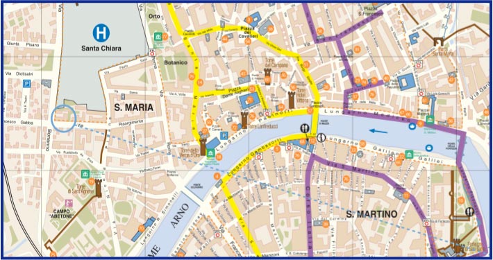Cartina turistica di Pisa